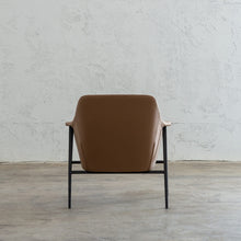MARCUS ARM CHAIR  |  SADDLET TAN VEGAN LEATHER  |  MODERN OCCASIONAL CHAIR  | LOUNGE CHAIR BACK VIEW