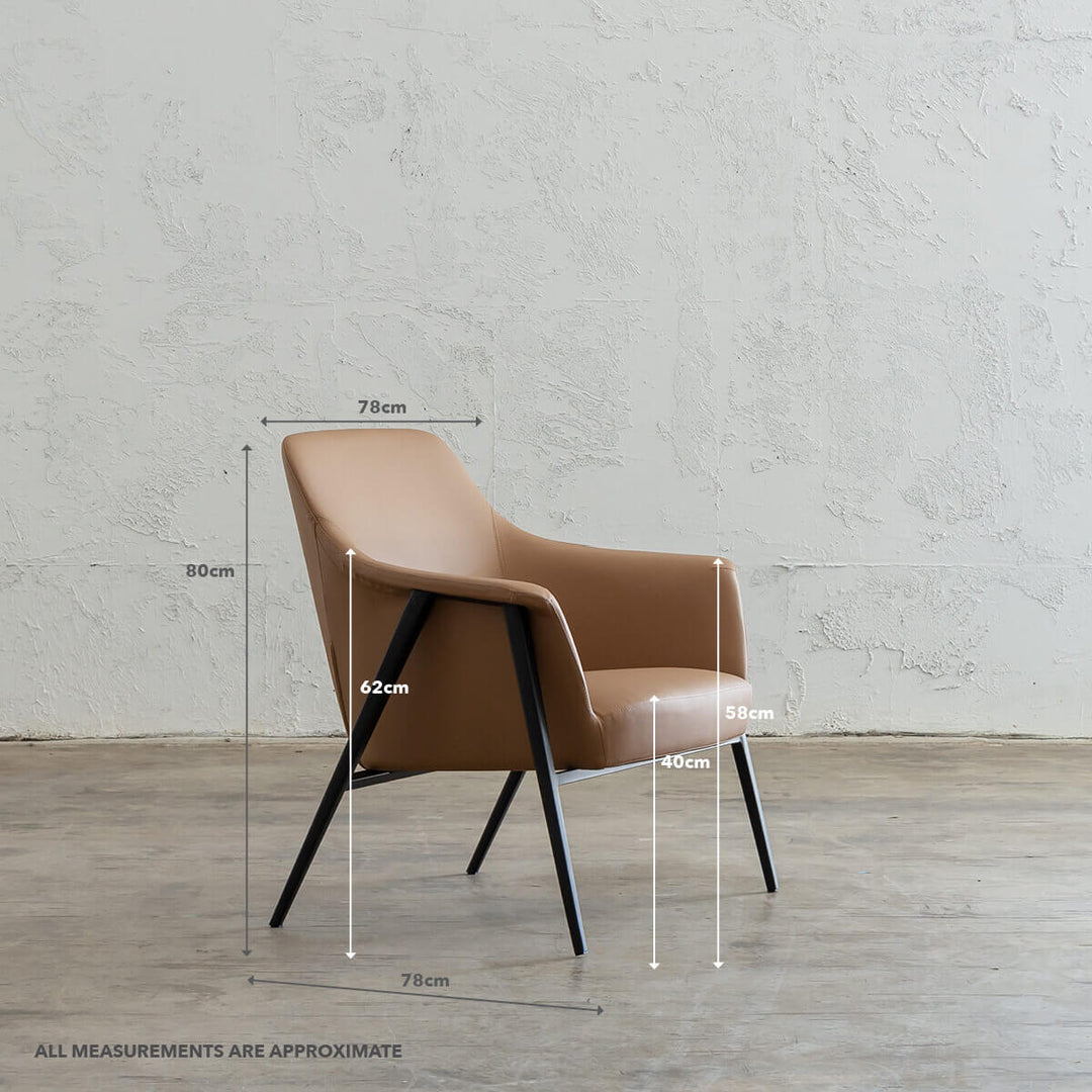 MARCUS ARM CHAIR   |  SADDLE TAN VEGAN LEATHER