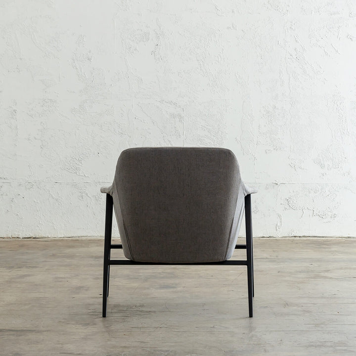 MARCUS ARM CHAIR  |  SILVER GREY  |  MODERN OCCASIONAL CHAIR  | LOUNGE CHAIR REAR VIEW