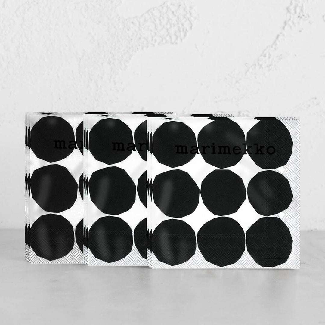 MARIMEKKO | KIVET PAPER NAPKIN BUNDLE | BLACK + WHITE