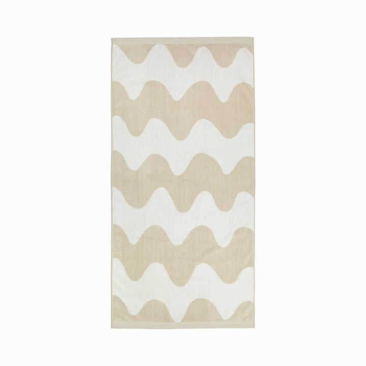 MARIMEKKO  |  LOKKI BATH TOWEL  |  70 X 140CM  |  BEIGE + WHITE