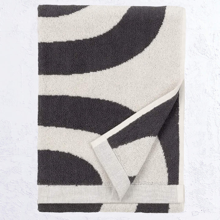 MARIMEKKO | MELOONI GUEST TOWEL, FACE TOWEL, HAND TOWEL | CHARCOAL + OFF WHITE