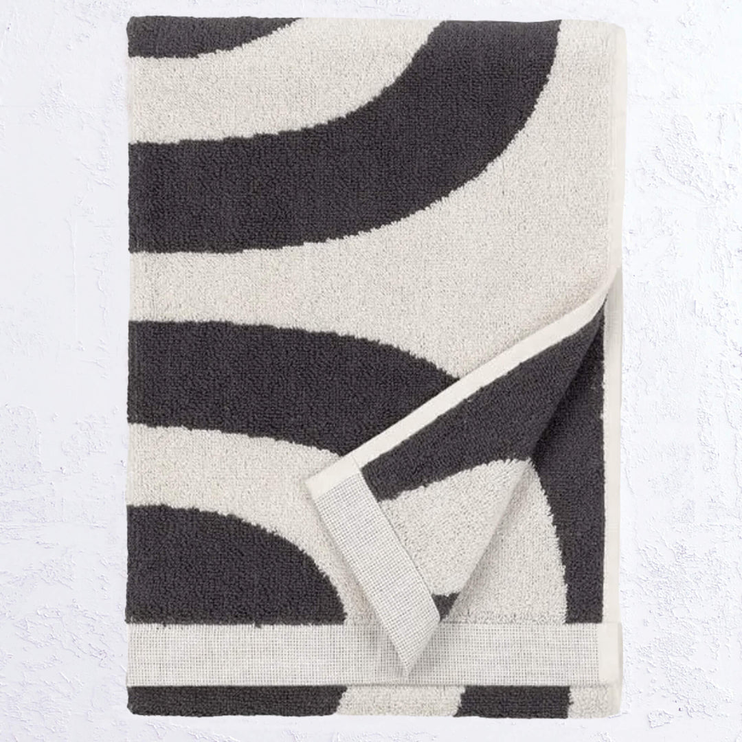 MARIMEKKO  |  MELOONI GUEST TOWEL, FACE TOWEL OR HAND TOWEL  |  CHARCOAL + OFF WHITE
