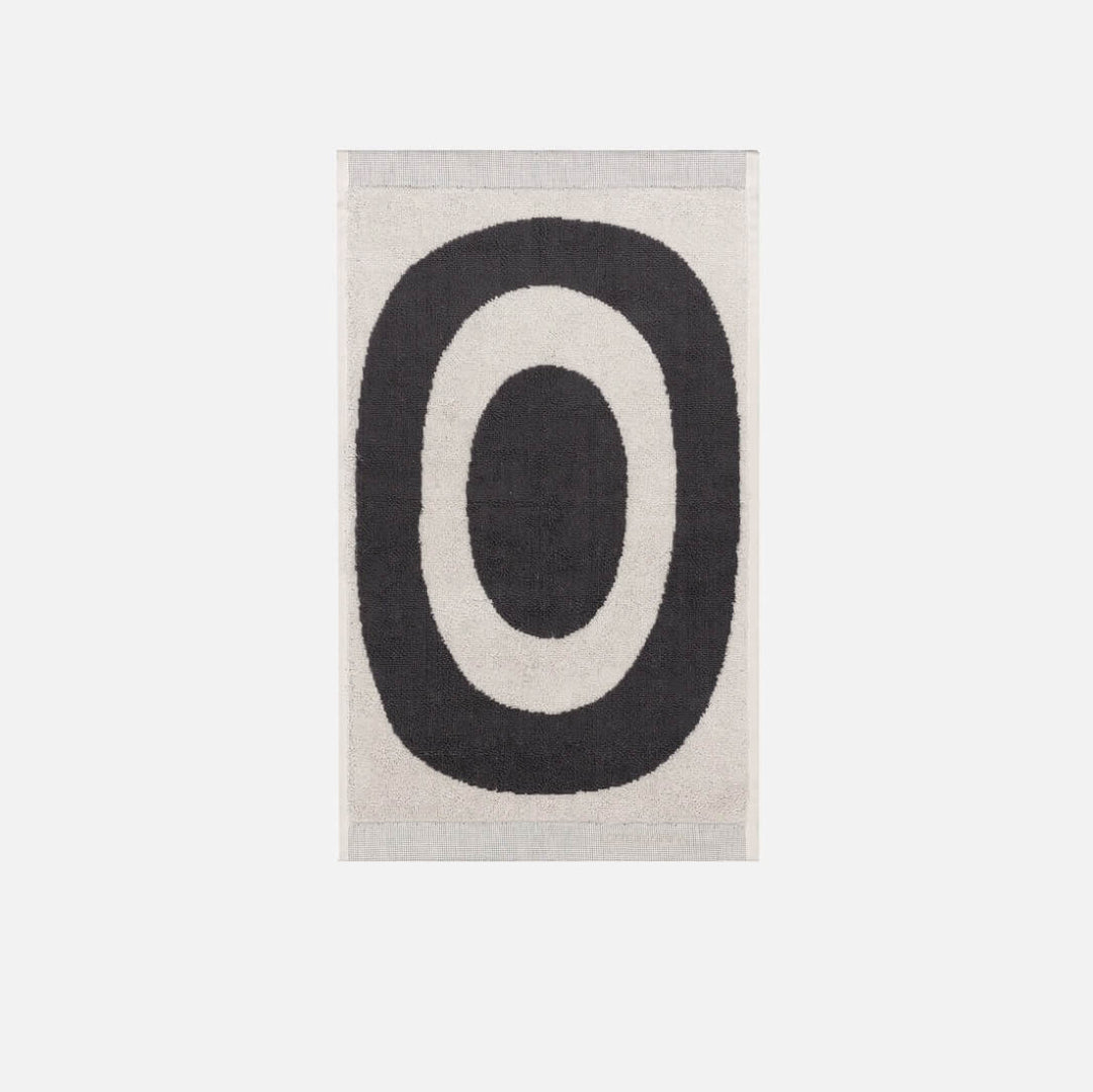 MARIMEKKO  |  MELOONI BATH TOWEL 75 x 150cm  |  CHARCOAL + OFF WHITE