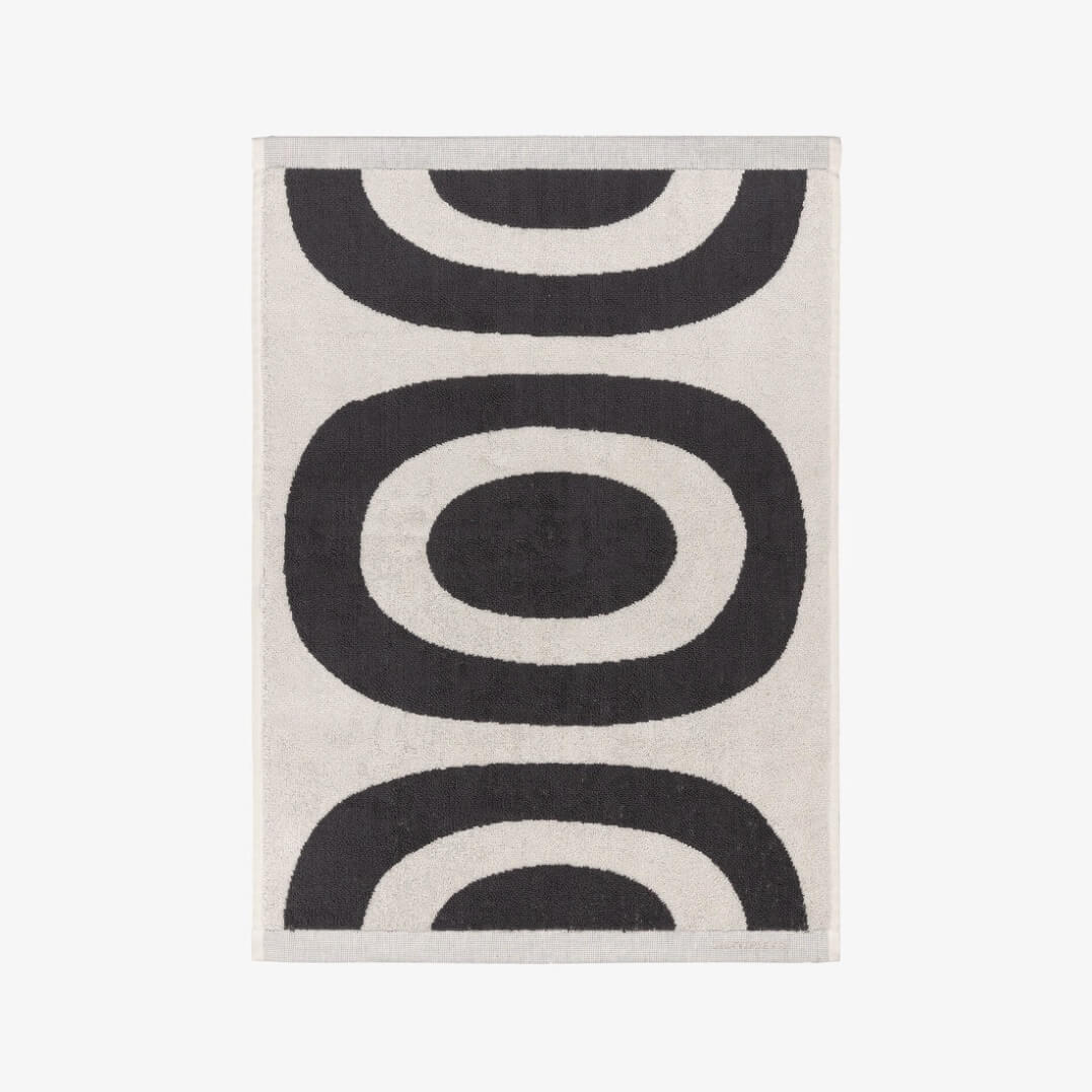 MARIMEKKO  |  MELOONI BATH TOWEL 75 x 150cm  |  CHARCOAL + OFF WHITE