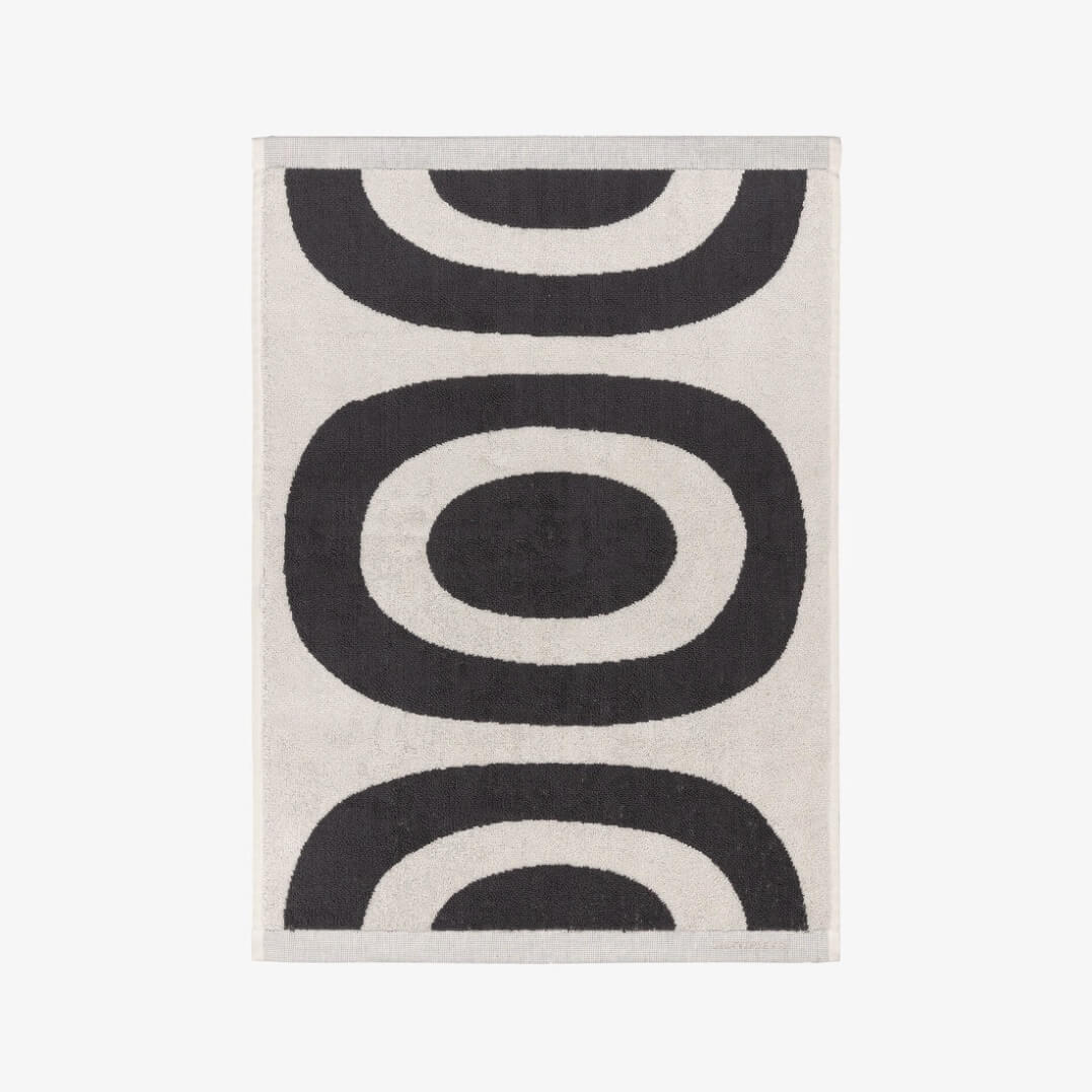 MARIMEKKO | MELOONI GUEST TOWEL, FACE TOWEL, HAND TOWEL | CHARCOAL + OFF WHITE