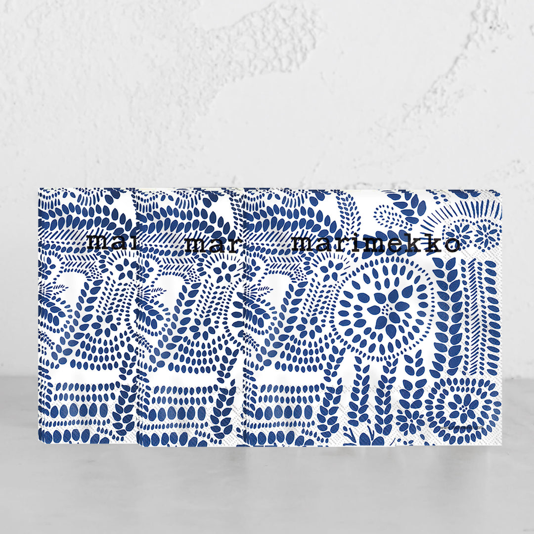 MARIMEKKO  |  NASIA PAPER NAPKINS BUNDLE  |  WHITE + BLUE