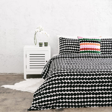 MARIMEKKO | RASYMATTO DUVET QUILT COVER | BLACK + WHITE SPOT | QUEEN