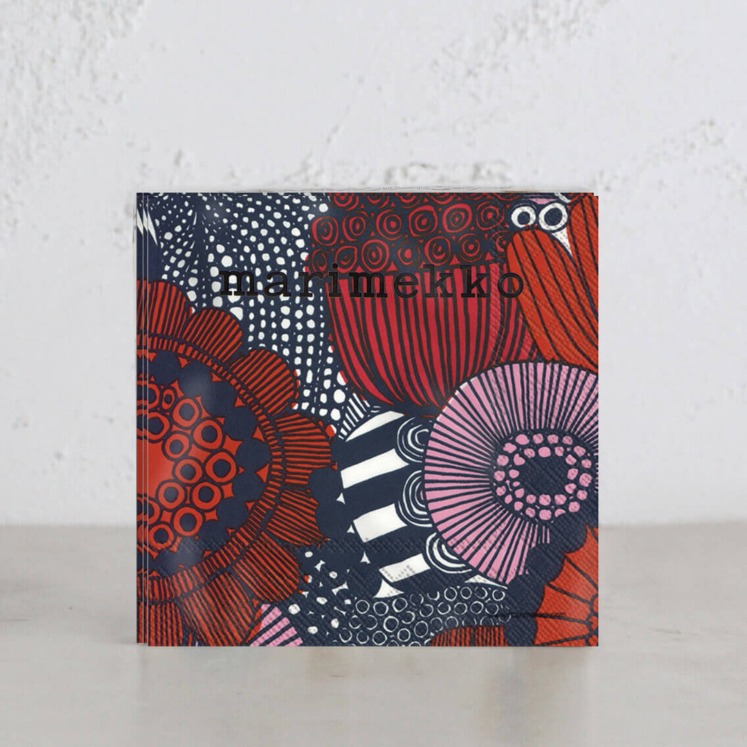 MARIMEKKO  |  SIIRTOLAPUUTARHA PAPER NAPKINS  |  NAVY + RED