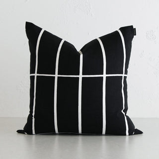 MARIMEKKO | TIILISKIVI CUSHION | BLACK + WHITE STRIPE