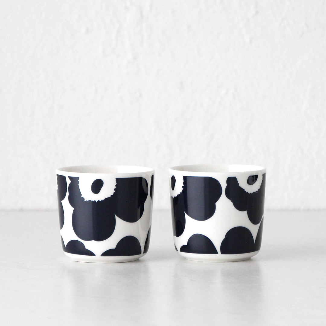 MARIMEKKO  |  UNIKKO COFFEE CUP 2DL  |  DARK BLUE + WHITE  |  SET OF 2