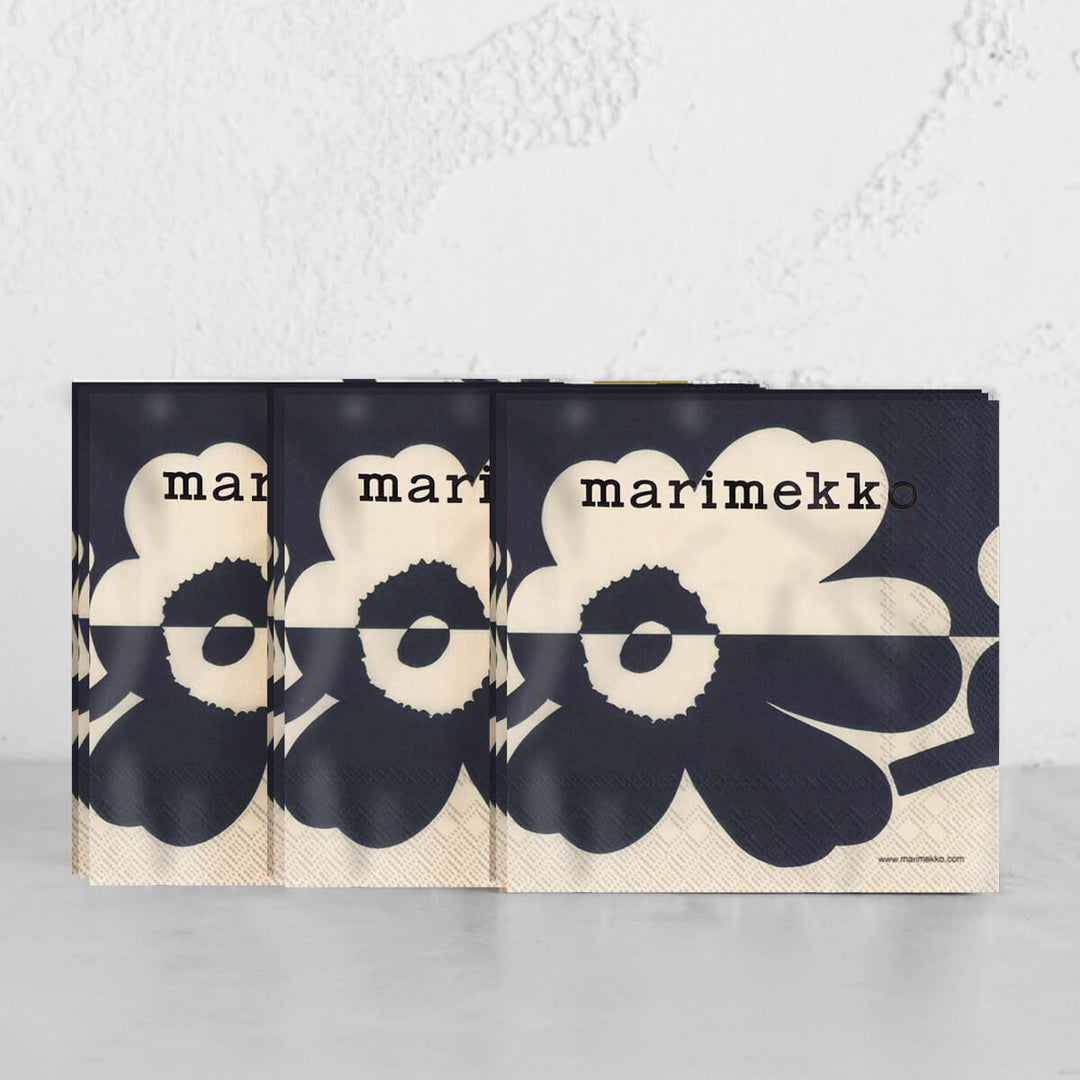 MARIMEKKO  |  SUUR UNIKKO PAPER NAPKIN BUNDLE  |  NAVY + LINEN