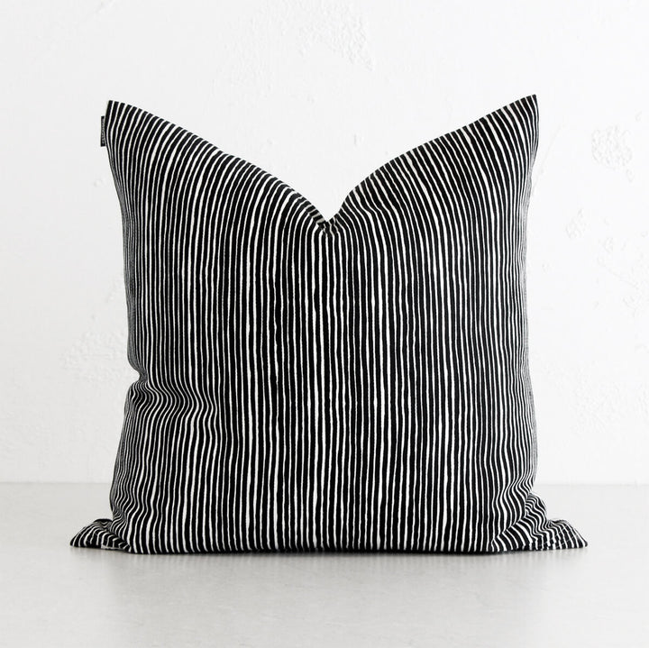 MARIMEKKO  |  VARVUNRAITA CUSHION  |  50 x 50CM | BLACK + WHITE