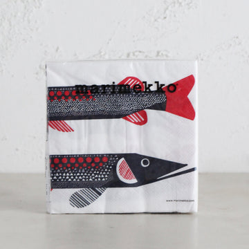 MARIMEKKO  |  HAUKI FISH PAPER NAPKINS  |  LUNCH PAPER SERVIETTES