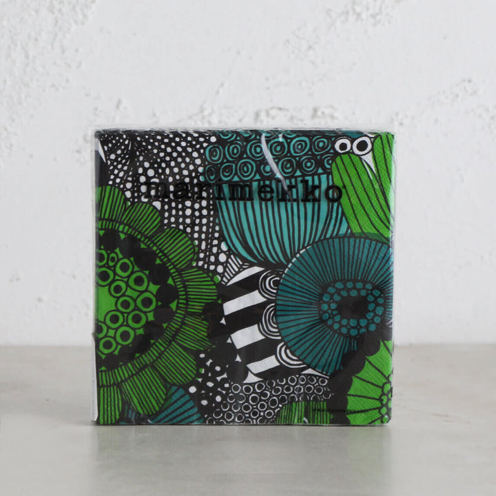 MARIMEKKO  |  SIIRTOLAPUUTARHA PAPER NAPKINS  |  GREEN + BLACK + WHITE  |  LUNCH SERVIETTES