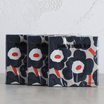 MARIMEKKO  |  UNIKKO NAPKIN  | GOLD + CREAM + BLUE  |  PAPER SERVIETTES