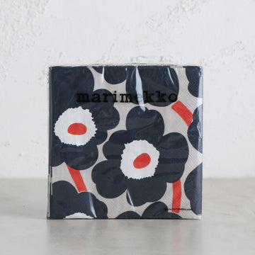 MARIMEKKO  |  UNIKKO NAPKIN  | GOLD + CREAM + BLUE  |  PAPER SERVIETTES