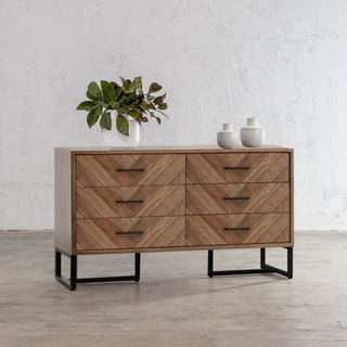 MAXIM HERRINGBONE CHEST OF DRAWERS  |  NATURAL