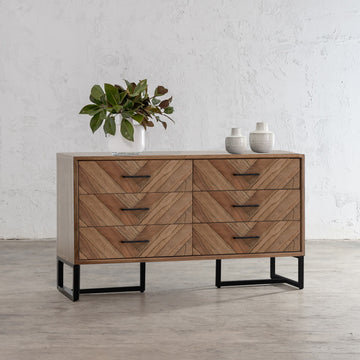 MAXIM HERRINGBONE CHEST OF DRAWERS  |  NATURAL