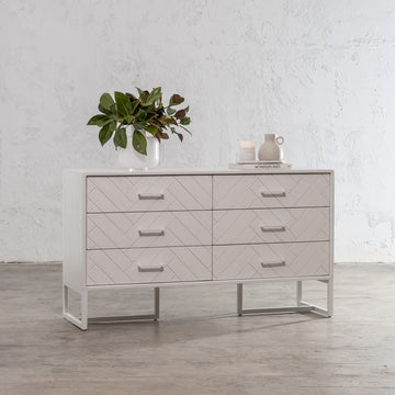 MAXIM HERRINGBONE CHEST OF DRAWERS  |  WHITE