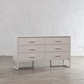 MAXIM HERRINGBONE CHEST OF DRAWERS  |  WHITE