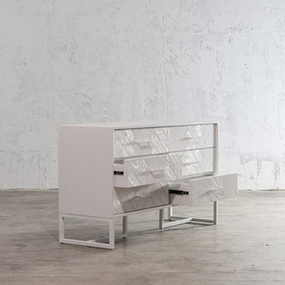 MAXIM HERRINGBONE CHEST OF DRAWERS  |  WHITE
