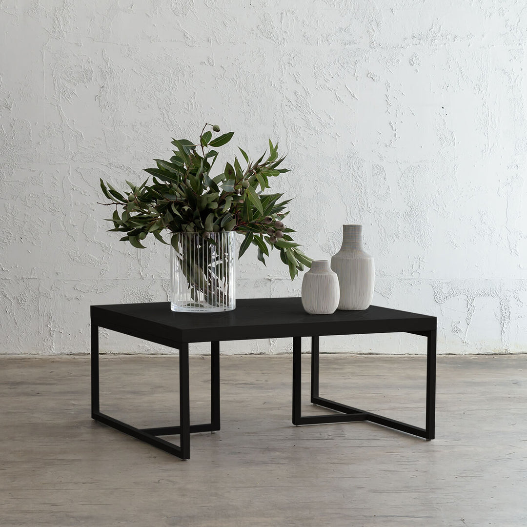 MAXIM PARQUETRY HERRINGBONE COFFEE TABLE | SQUARE | BLACK