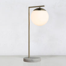REMI TABLE LAMP  |  ANTIQUE BRASS + MARBLE BASE