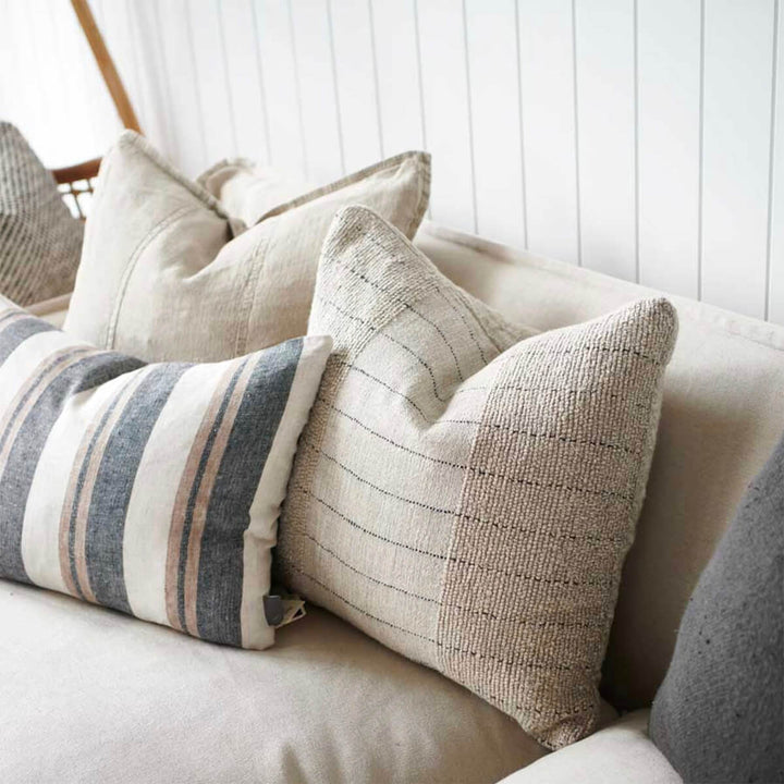 MAYLA CUSHION  |  50 x 50 |  NATURAL + BLACK | STYLED