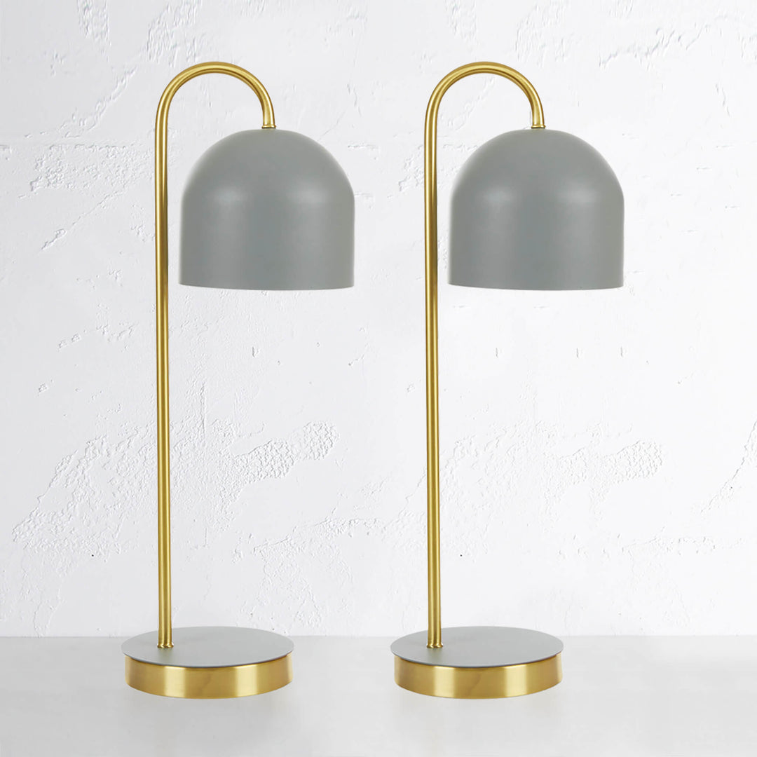 MONIQUE METAL TABLE LAMP BUNDLE x2  |  GOLD + GREY