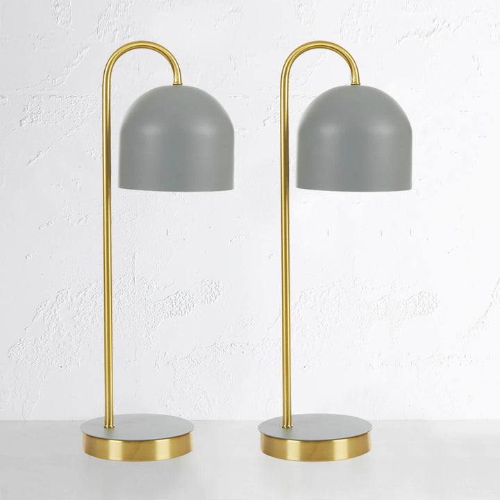 MONQIUE METAL TABLE LAMP BUNDLE x2  |  GOLD + GREY