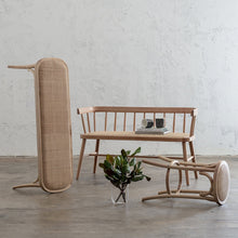 NEWFIELD BENCH SEAT  |  NATURAL with NATURAL RATTAN SEAT  |  CAFE BENCH CHAIR COLLECTION
