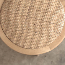 NEWFIELD BENCH SEAT  |  NATURAL with NATURAL RATTAN SEAT  |  CAFE BENCH CHAIR COLLECTION RATTAN CLOSEUP