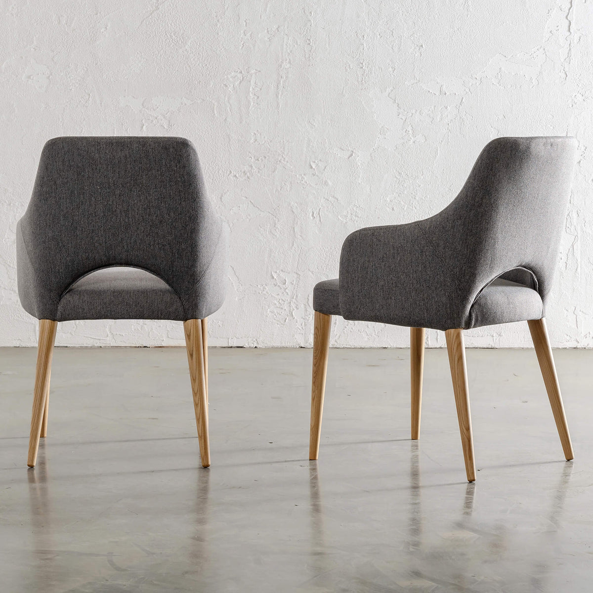 OCTOVA CLASSIC DINING CHAIR | DARK GREY TWILL + TEAK – Living By Design