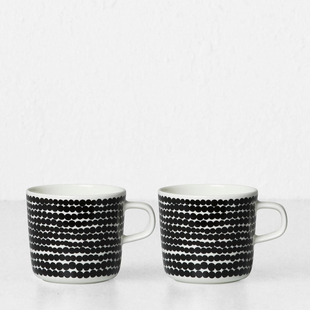 MARIMEKKO  |  OIVA SIIRTOLAPUUTARHA COFFEE MUG 2DL  |  BLACK  |  SET OF 2