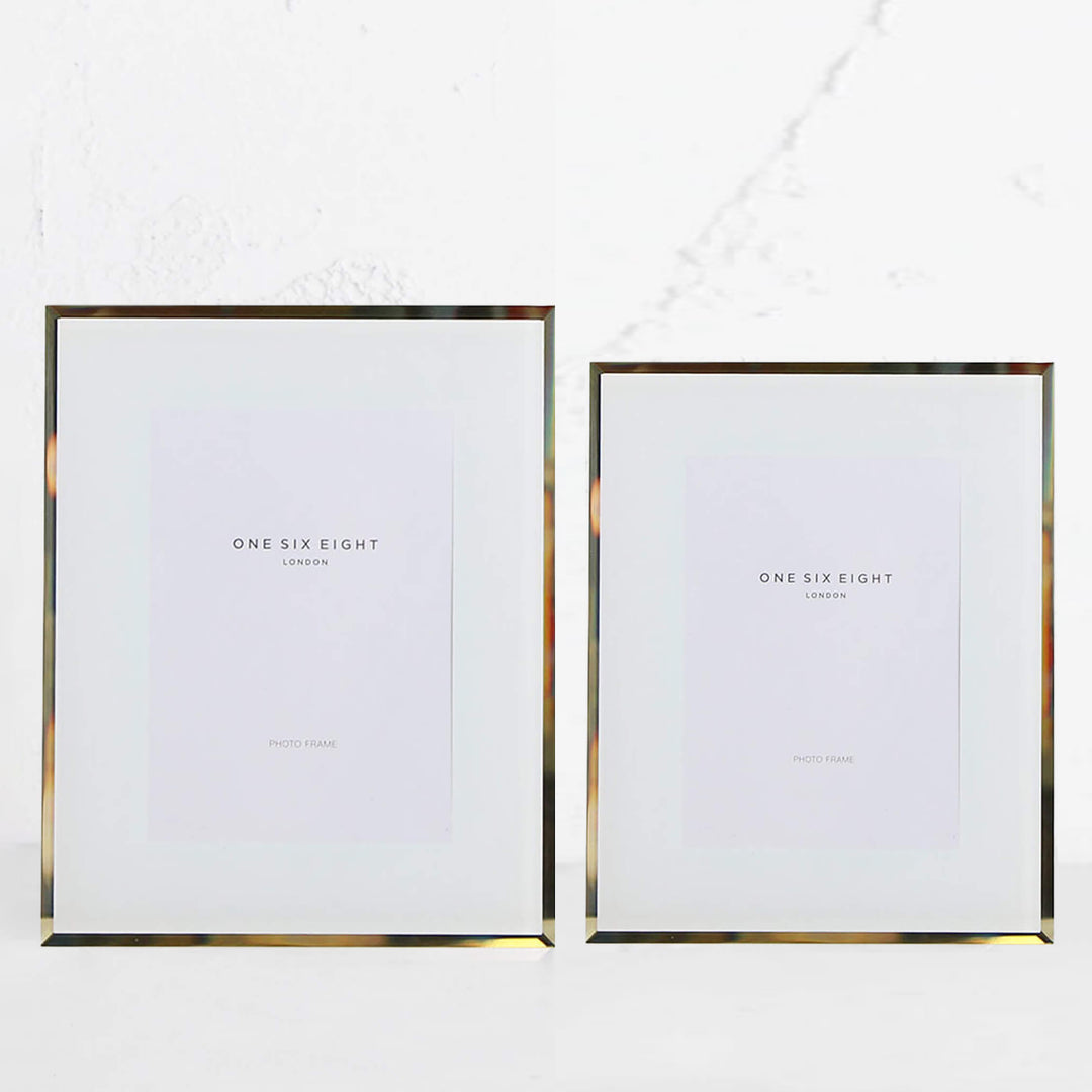 ONE SIX EIGHT LONDON  |  GLASS PHOTO FRAME  | WHITE | 5 x 7 IN + 6 X 4 IN SET OF 2