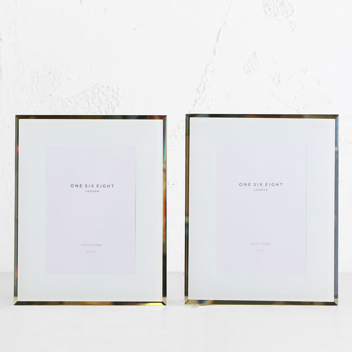 ONE SIX EIGHT LONDON  |  GLASS PHOTO FRAME  | WHITE | 5 x 7 IN. SET OF 2