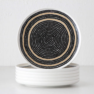 MARIMEKKO  |  OIVA SIIRTO PLATE 25CM BUNDLE X6  |  BLACK + BEIGE SPOT  |  LTD EDITION