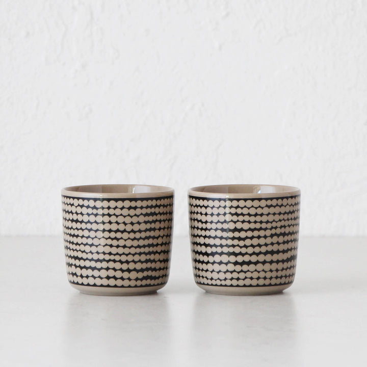 MARIMEKKO  |  OIVA SIIRTOLAPUUTARHA COFFEE CUP 2DL  |  STONEWARE TERRA + BLACK  |  BUNDLE X2