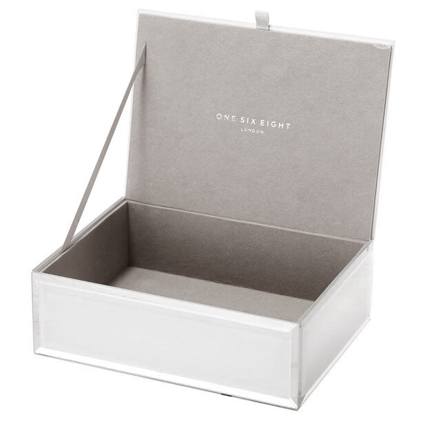 ONE SIX EIGHT LONDON  |  SARA GLASS JEWELLERY BOX  |  COOL GREY MEDIUM