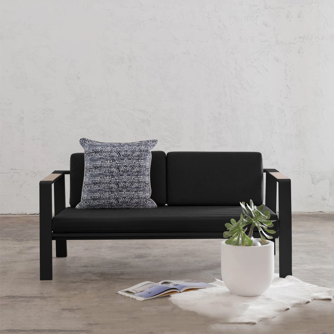 PALOMA OUTDOOR SOFA   |  BLACK ALUMINIUM FRAME