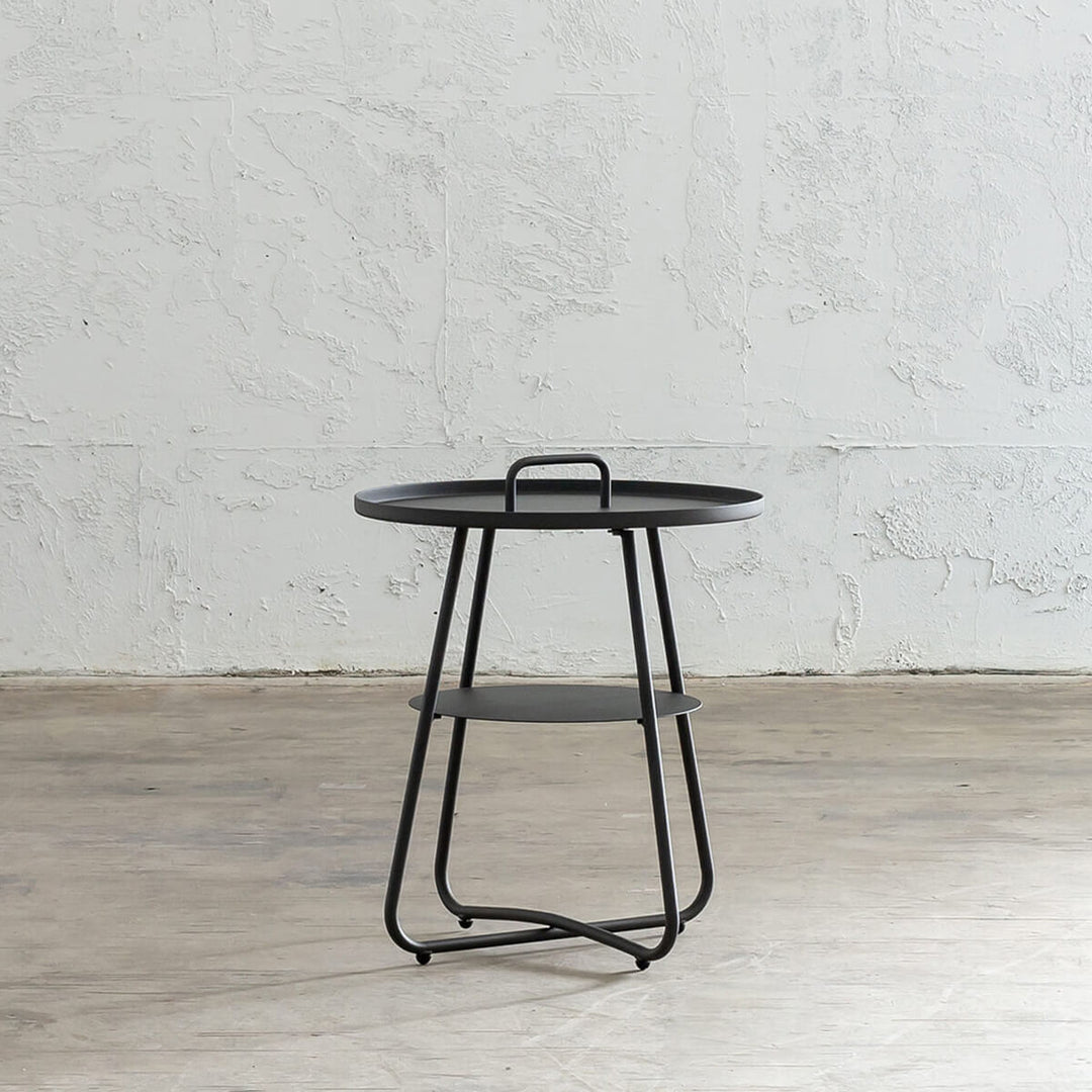 PALOMA SIDE TABLE WITH HANDLE | ANTHRACITE