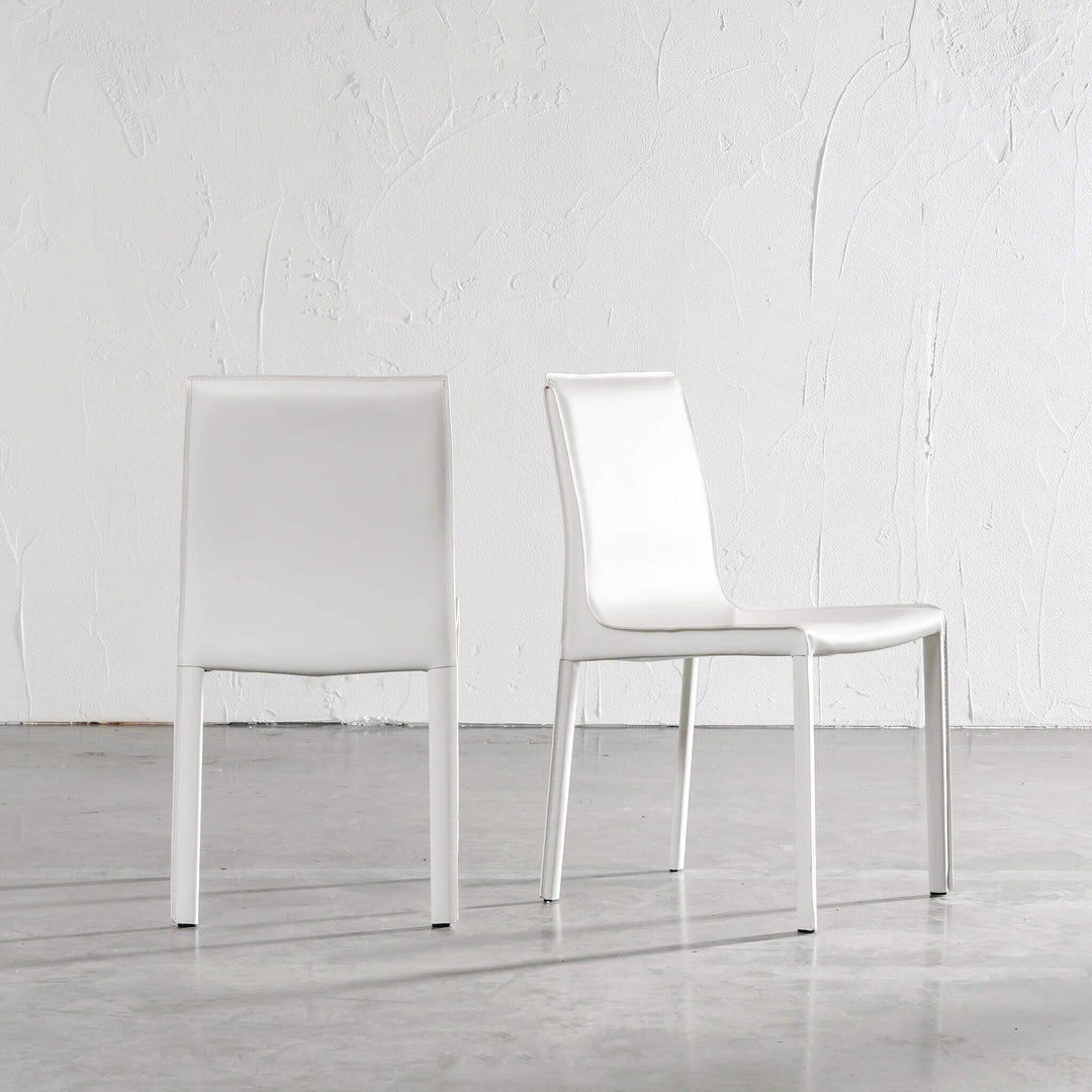 PRE ORDER  |  PARSONS MID CENTURY VEGAN LEATHER DINING CHAIR  |  LIMED WHITE