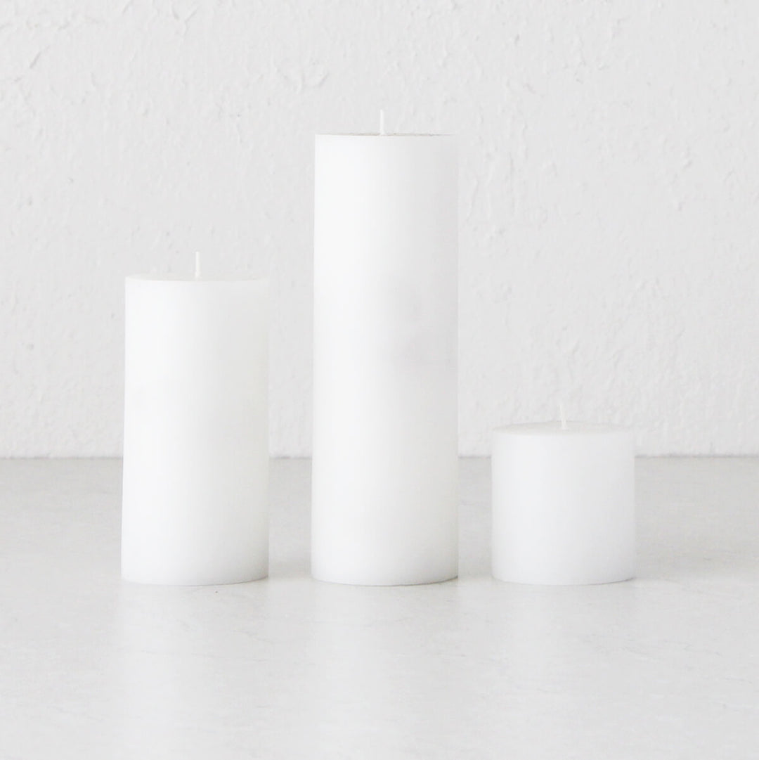 PILLAR CANDLE  |  SET OF 3  |  WHITE