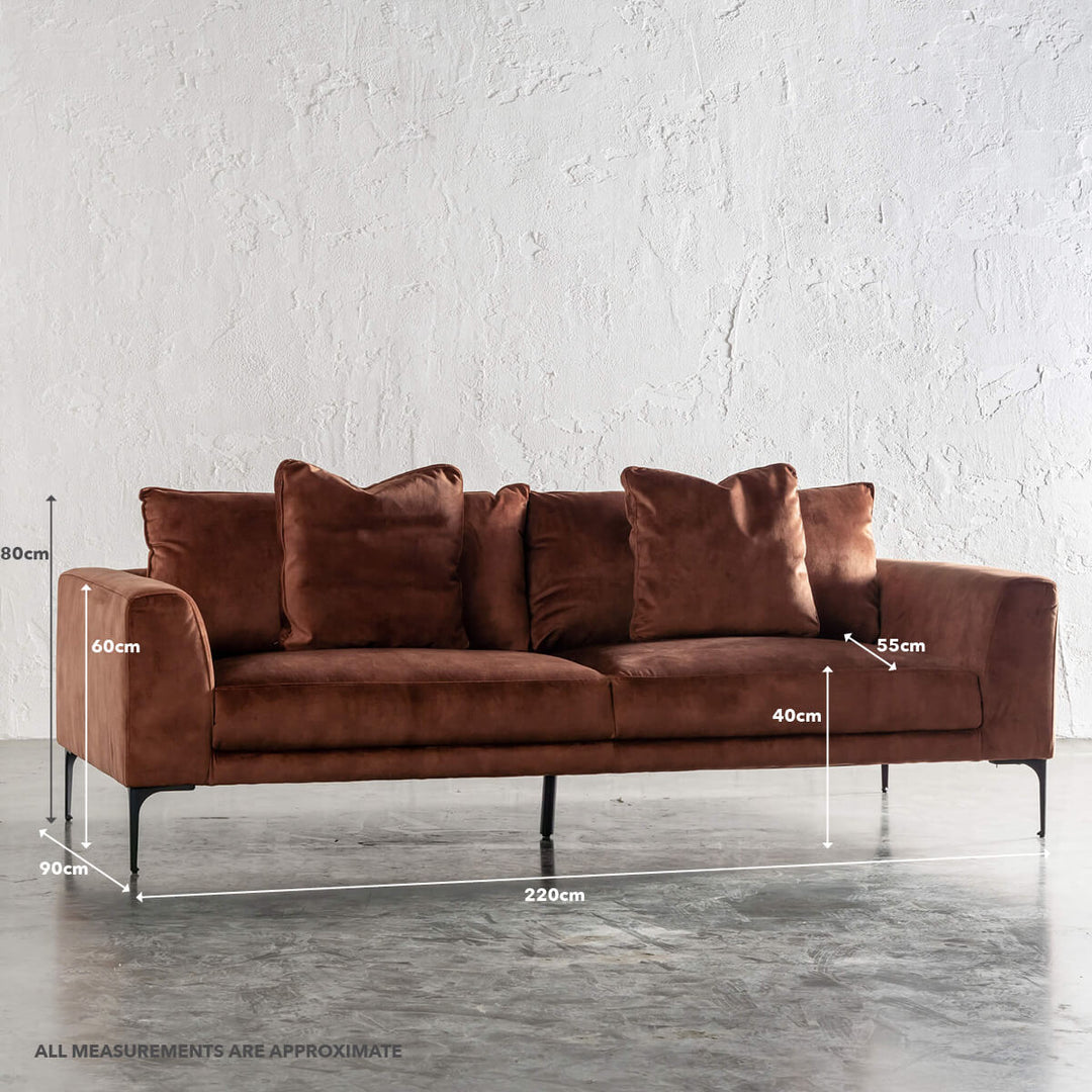 PILOTI 3 SEATER SOFA  |  TERRA RUST