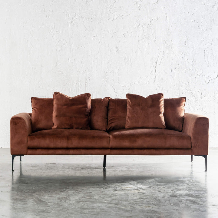 PILOTI 3 SEATER SOFA  |  TERRA RUST FRONT VIEW