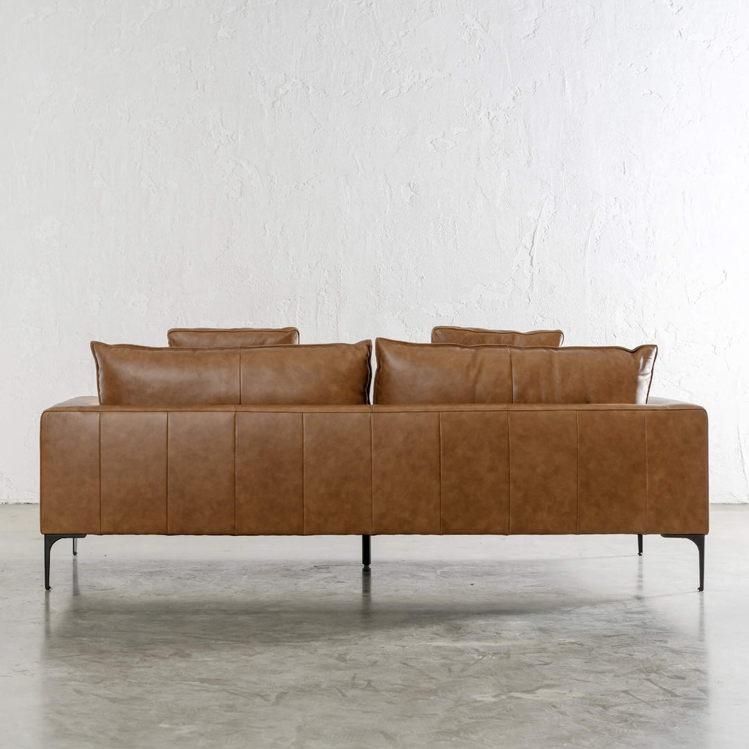 PILOTI 3 SEATER SOFA BACK VIEW  |  DAKOTA SADDLE TAN