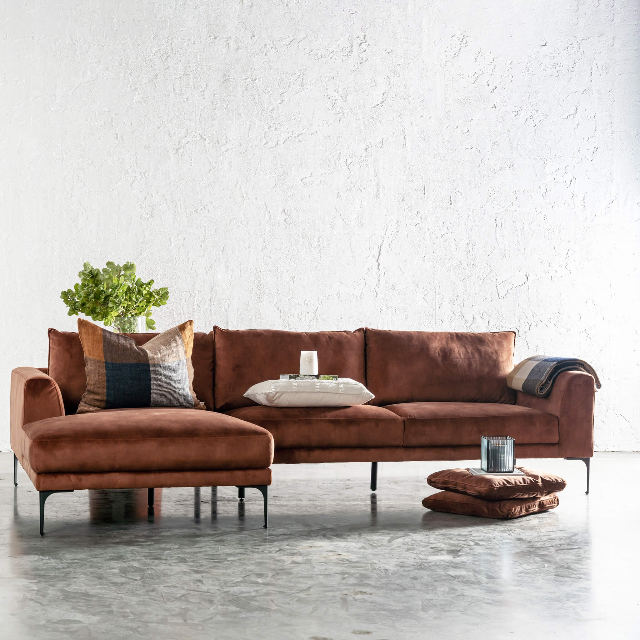 Rust Coloured Sofa | Baci Living Room