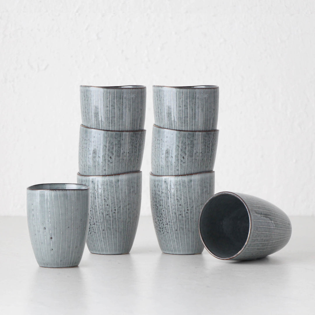 COFFEE CULTURE  |  REACTIVE COFFEE CUP 280ML  |  BLUE GREY  |  SET OF 8