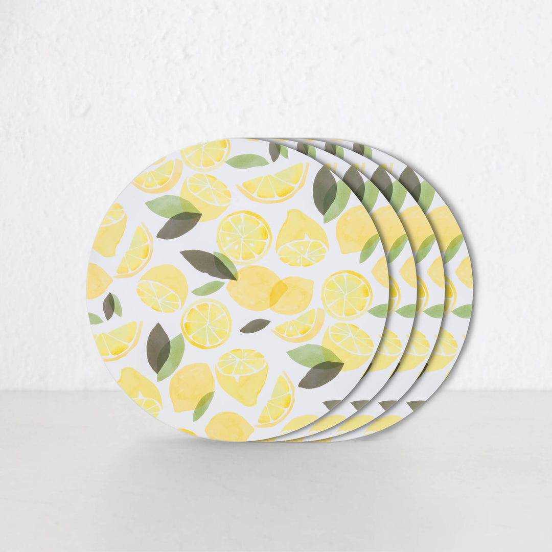 SICILY LEMON ROUND PLACEMAT | SET OF 4